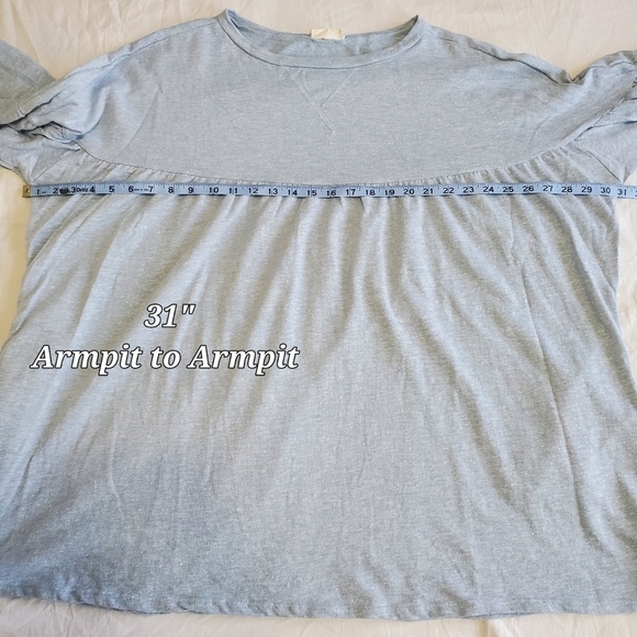 ALTARD State Light Blue Babydoll Sweatshirt Top Size Medium Long Sleeve HAS HOLE - Picture 9 of 12